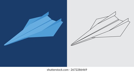 Paper Airplane Icon – Minimal Vector Design for Communication, Message, and Send Symbols