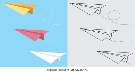 Paper Airplane Icon – Minimal Vector Design for Communication, Message, and Send Symbols