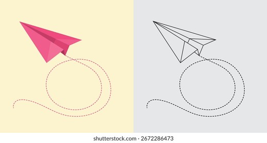 Paper Airplane Icon – Minimal Vector Design for Communication, Message, and Send Symbols