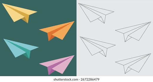 Paper Airplane Icon – Minimal Vector Design for Communication, Message, and Send Symbols