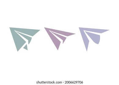 paper airplane icon on a white background, vector illustration