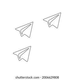paper airplane icon on a white background, vector illustration
