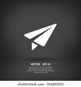 Paper airplane icon. One of a set of linear web icons