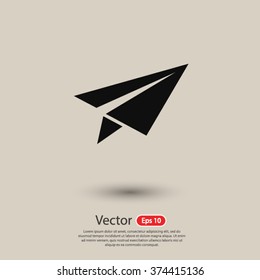 Paper airplane  icon. One of set web icons