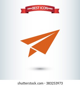 Paper airplane  icon. One of set web icons