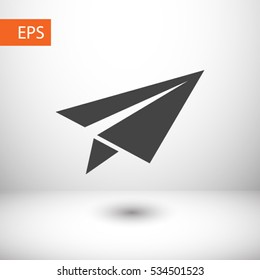 Paper airplane  icon. One of set web icons