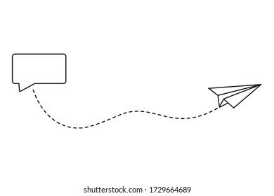 Paper airplane icon. paper plane in flat style, Message sending concept for website chatting, mobile app, ui. Vector illustration.