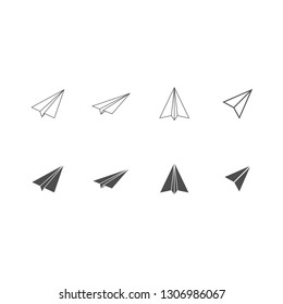 Paper airplane icon set . Vector . EPS 10