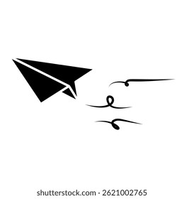 ícone de avião de papel, estilo plano simples, ilustração, símbolo de logotipo símbolo pictograma modelo, para ui ou ux isolado em branco para aplicativo móvel, editável