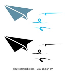 paper airplane icon, simple flat style, illustration, logo sign symbol pictogram template, for ui or ux isolated on white for mobile app, editable