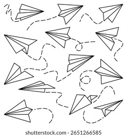 paper airplane icon in various positions