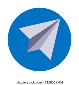 Paper airplane icon, vector