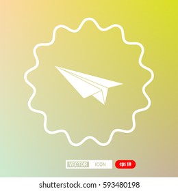Paper airplane, icon, vector