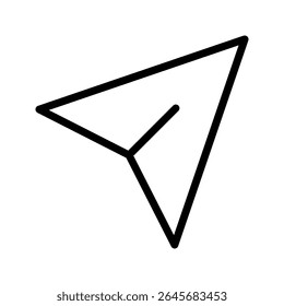 Paper airplane icon. icon vector icon. black line vector. 