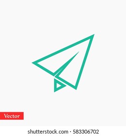 Paper airplane icon, Vector EPS 10 illustration style