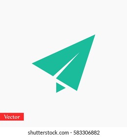 Paper Airplane Icon, Vector EPS 10 Illustration Style