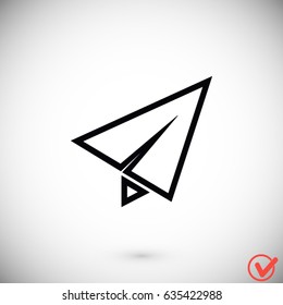 Paper airplane icon, Vector EPS 10 illustration style
