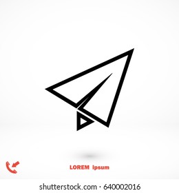 Paper airplane icon, Vector EPS 10 illustration style