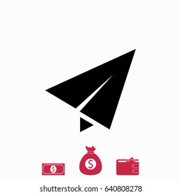 Paper airplane icon, Vector EPS 10 illustration style