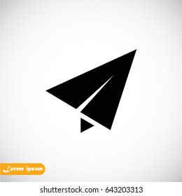 Paper airplane icon, Vector EPS 10 illustration style