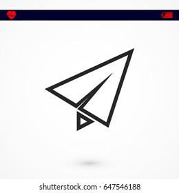 Paper airplane icon, Vector EPS 10 illustration style