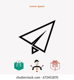 Paper airplane icon, Vector EPS 10 illustration style