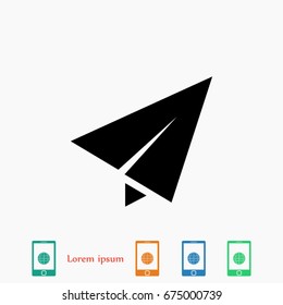 Paper airplane icon, Vector EPS 10 illustration style