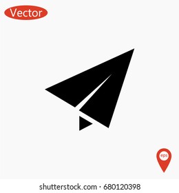 Paper airplane icon, Vector EPS 10 illustration style