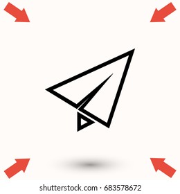 Paper airplane icon, Vector EPS 10 illustration style