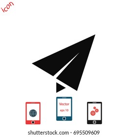 Paper airplane icon, Vector EPS 10 illustration style
