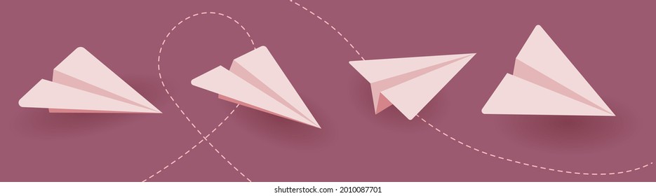 Icono de avión de papel. Ilustración vectorial para marketing online y negocios. Vista lateral superior de un plano plegado. Plantilla para sitio web, correo o símbolo.