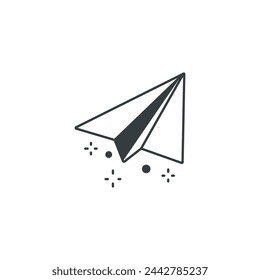 Paper airplane icon, vector illustration