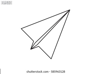 paper airplane, icon, vector illustration eps10