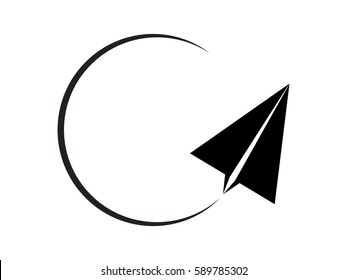 paper airplane, icon, vector illustration eps10