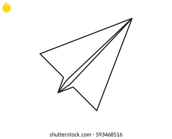 paper airplane, icon, vector illustration eps10
