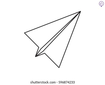 paper airplane, icon, vector illustration eps10
