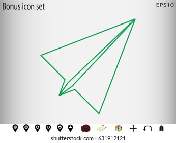 paper airplane, icon, vector illustration eps10