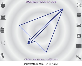 paper airplane, icon, vector illustration eps10