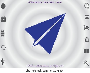paper airplane, icon, vector illustration eps10