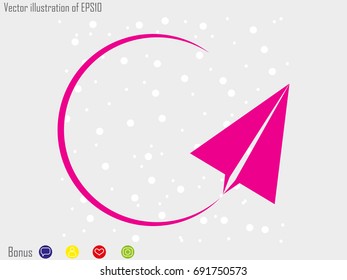 paper airplane, icon, vector illustration eps10