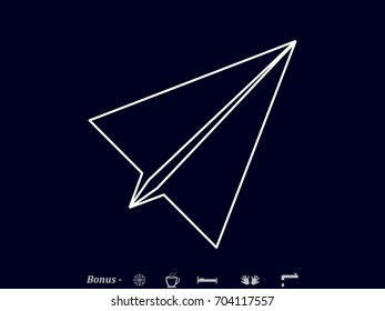 paper airplane, icon, vector illustration eps10