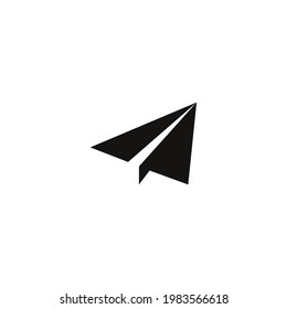 Papierflugzeugsymbol auf weißem Hintergrund