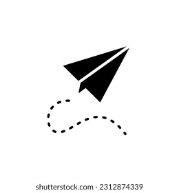 Paper airplane icon vector. Send Message logo solid illustration. Airplane Paper Icon. Trendy flat style for graphic design, website, UI. EPS10. Vector illustration