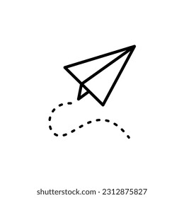 Paper airplane icon vector. Send Message logo solid illustration. Airplane Paper Icon. Trendy flat style for graphic design, website, UI. EPS10. Vector illustration