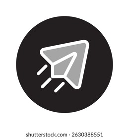 Paper airplane icon Paper airplane vector sketch icon isolated on background. Hand drawn Paper airplane icon.