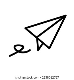 Paper airplane icon while sending mail. Sending message. Vector.