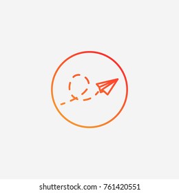 Paper airplane icon.gradient illustration isolated vector sign symbol