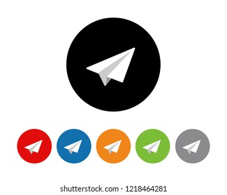 Paper airplane icons, Vector white paper planes.