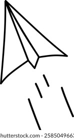 paper airplane illustration in outline vector format in various positions