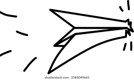 paper airplane illustration in outline vector format in various positions